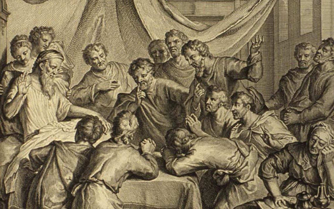 Jacob Blesses His Sons (illustration from the 1728 Figures de la Bible), wikimedia