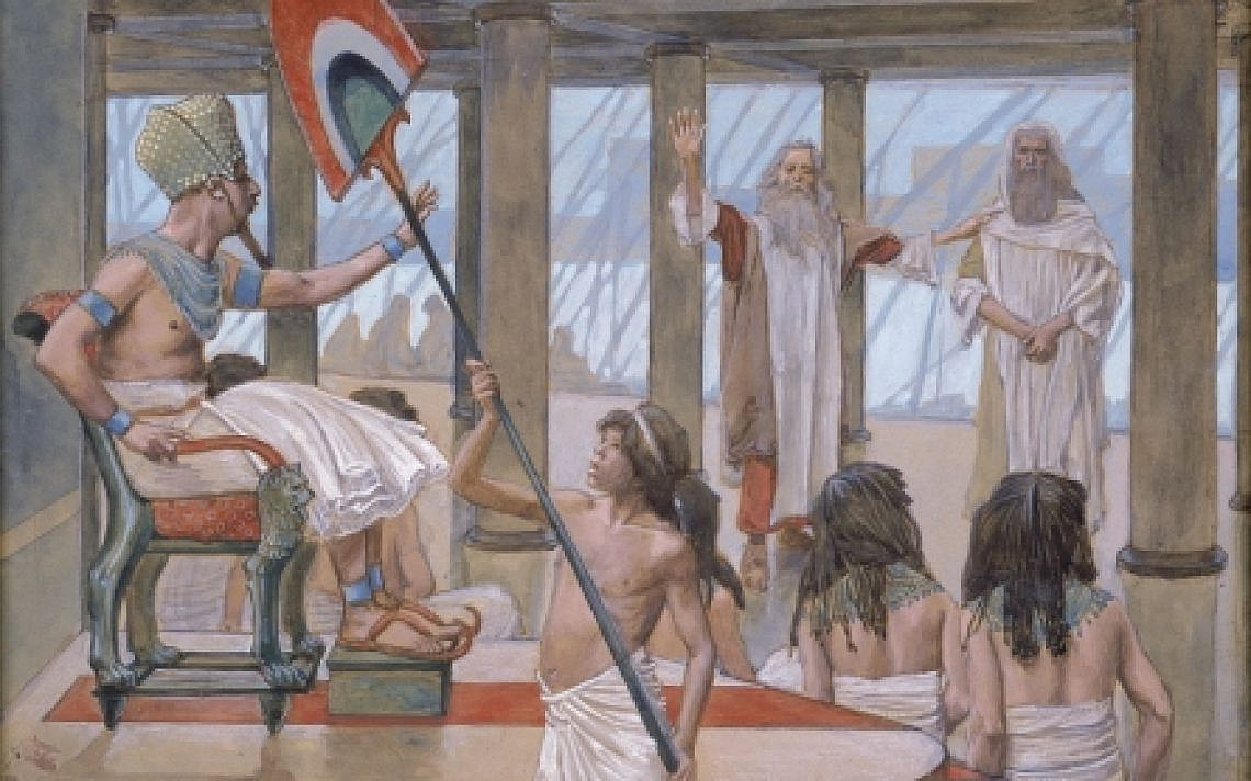 Moses Speaks to Pharaoh (watercolor circa 1896–1902 by James Tissot), wikimedia