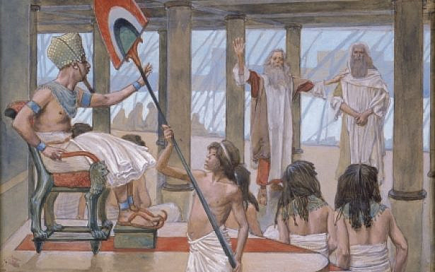 Moses Speaks to Pharaoh (watercolor circa 1896–1902 by James Tissot), wikimedia