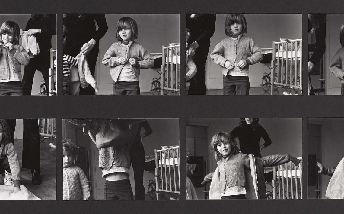 Mierle Laderman Ukeles
Dressing to Go Out/Undressing to Go In (detail), 1973
black and white photos mounted on foam core with chain and dust rag
55 x 42 1/4 inches
Photo: Jeffrey Sturges
Courtesy Ronald Feldman Fine Arts, New York