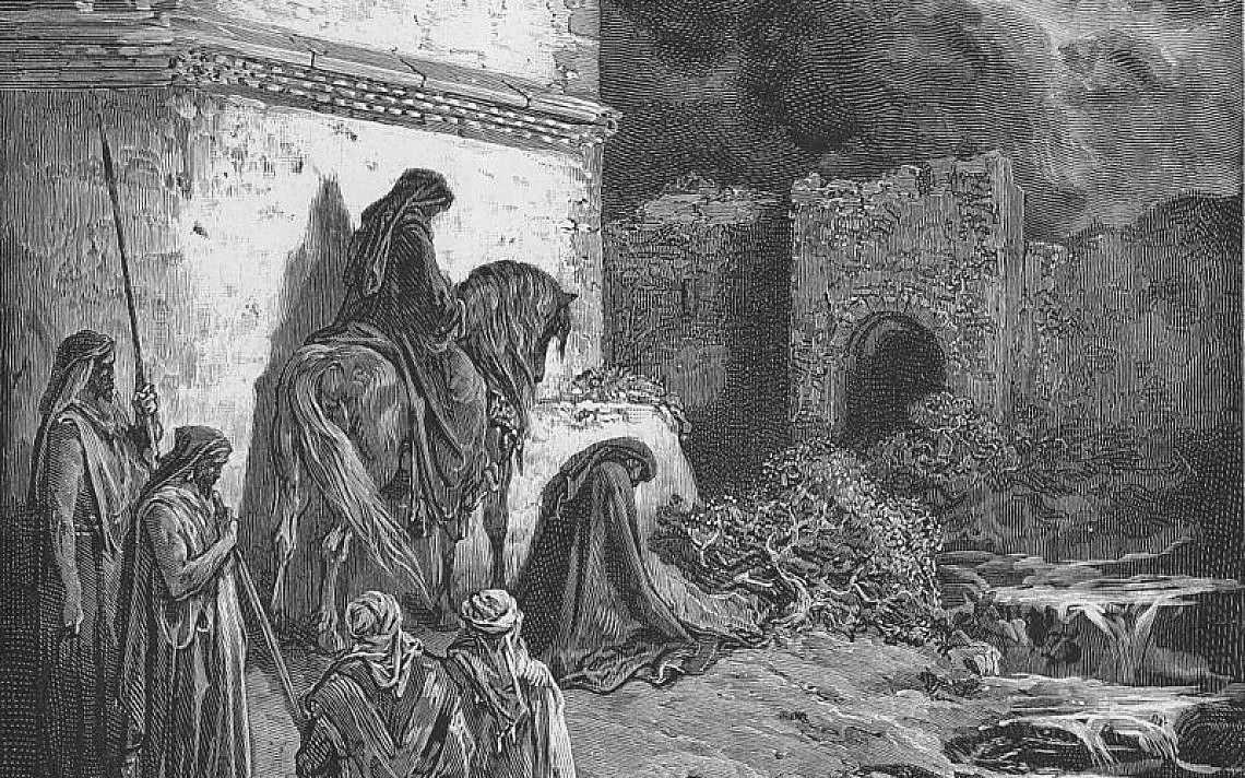 נחמיה מתבונן בהריסות של חומות ירושלים, גוסטב דורה, שנת 1866