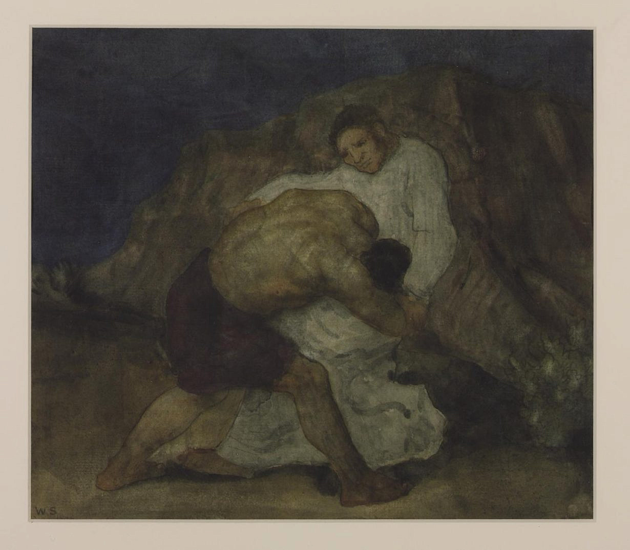 Jacob Wrestling with the Angel 1894 or 1904 William Strang 1859-1921 Presented by Sir Charles Holmes 1922 http://www.tate.org.uk/art/work/N03607