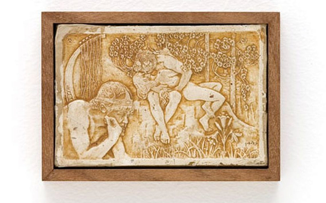 לוחית "דוד ובת שבע", מאיר גור-אריה, לפי רישום מאת אפרים משה ליליין, 1906–1929