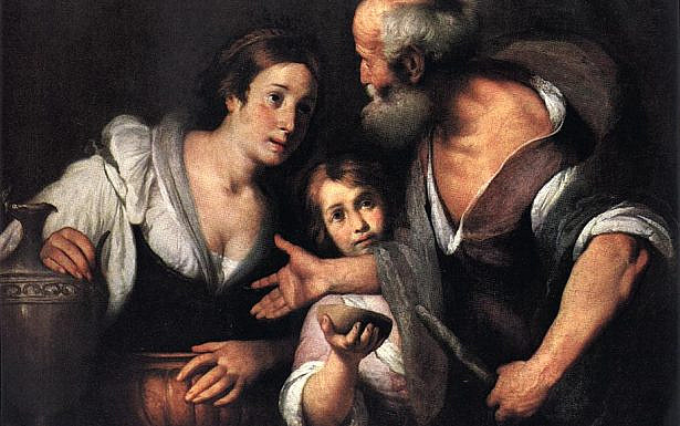 אליהו הנביא והאלמנה מצרפת, ברנארדו סטרוצי (1581-1664), שמן על בד, 138x106 ס