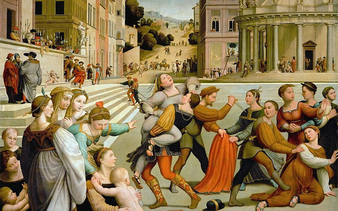 שמעון ולוי לוקחים את דינה וטובחים באנשי שכם, ג'וליאנו בוגיארדיני, 1554