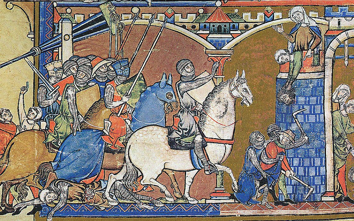 מרד שבע בן בכרי, ואישה משליכה את ראשו מהחלון, תנ"ך מורגן, 1250-1240