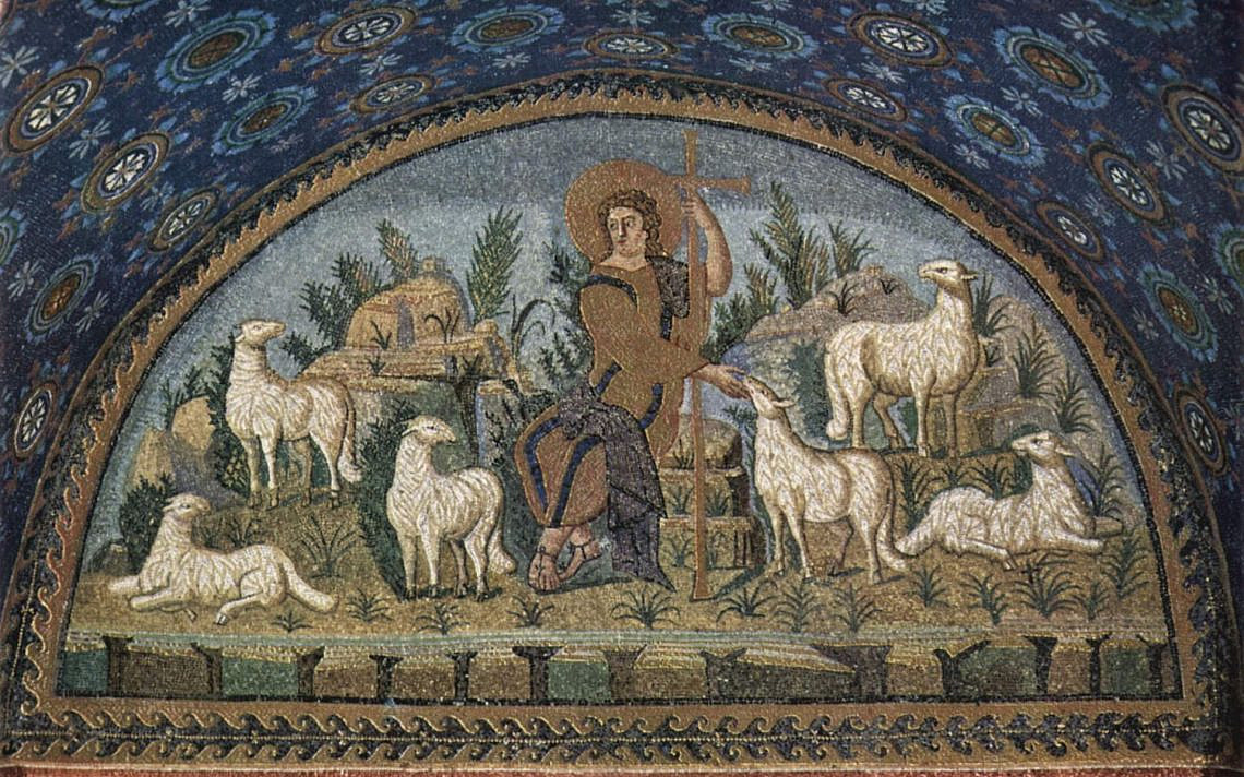 הרועה הטוב במאוזוליאום של גאלא פלקידיה ברוונה. אמצע המאה ה-5