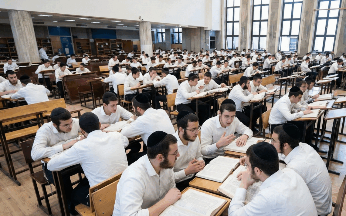 תלמידי ישיבה חרדים (תמונה - AI)