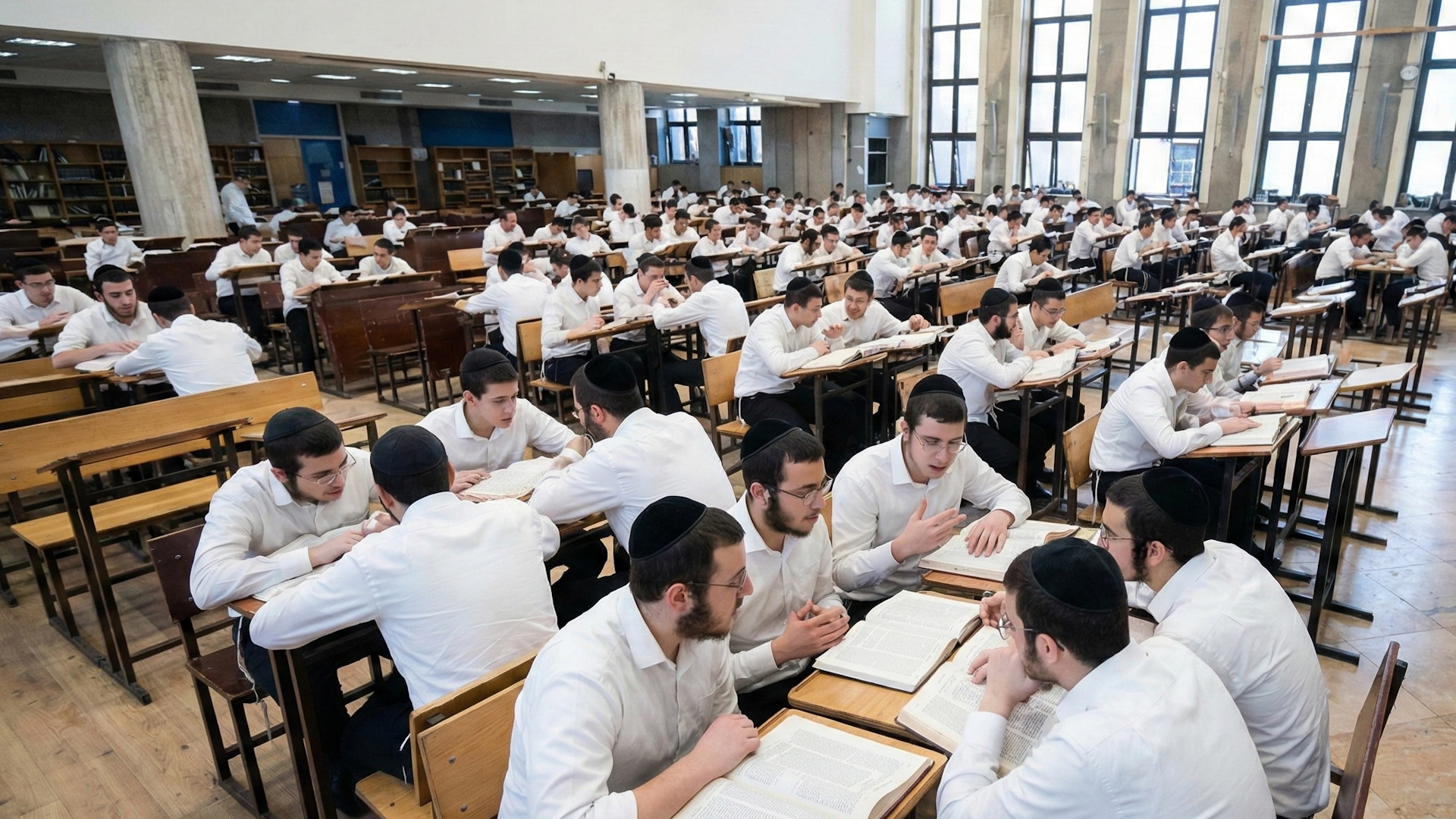 תלמידי ישיבה חרדים (תמונה - AI) תלמידי ישיבה חרדים (תמונה - AI)